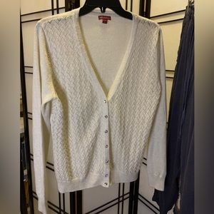 [2/$15 SALE!!] Off white shiny cardigan 🤍🤍